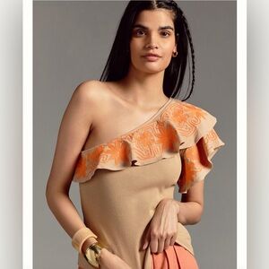 DOLAN Embroidered One-Shoulder Top